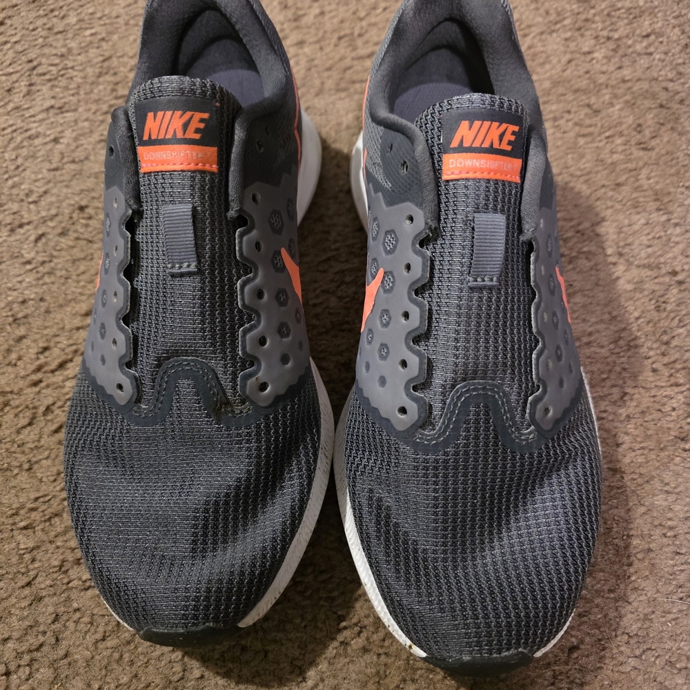 Nike Woman's Dark Gray and Bright Orange Athletic Shoes